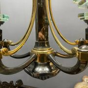 Lustre Lampart en laiton et cristal, années 1970