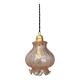 Suspension globe vintage en verre granité rose