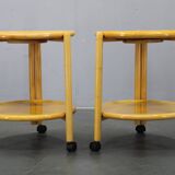 Jens Quistgaard Danish birch 2-tier round trolley Lazy Susan, 1970s