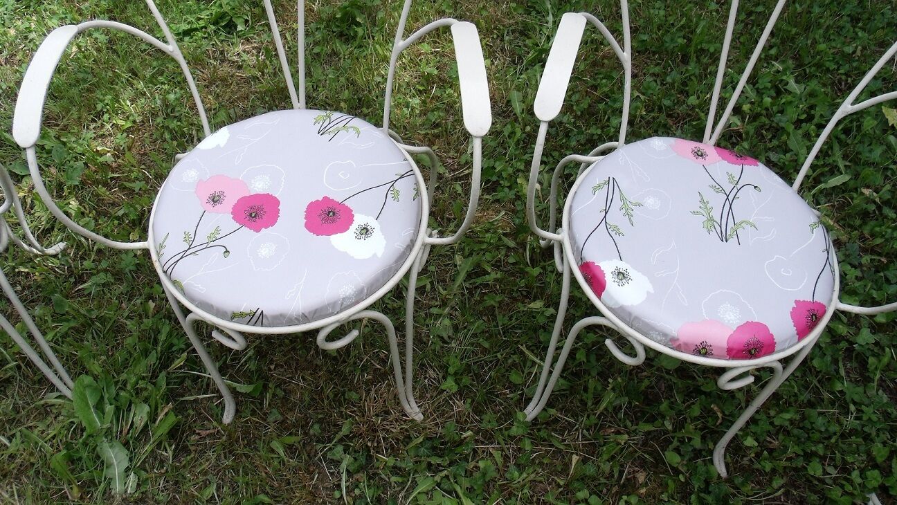 Lot of 5 armchairs for wrought iron garden lounge