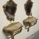 Pair of wall-mounted consoles with a mirror in Louis XV style.