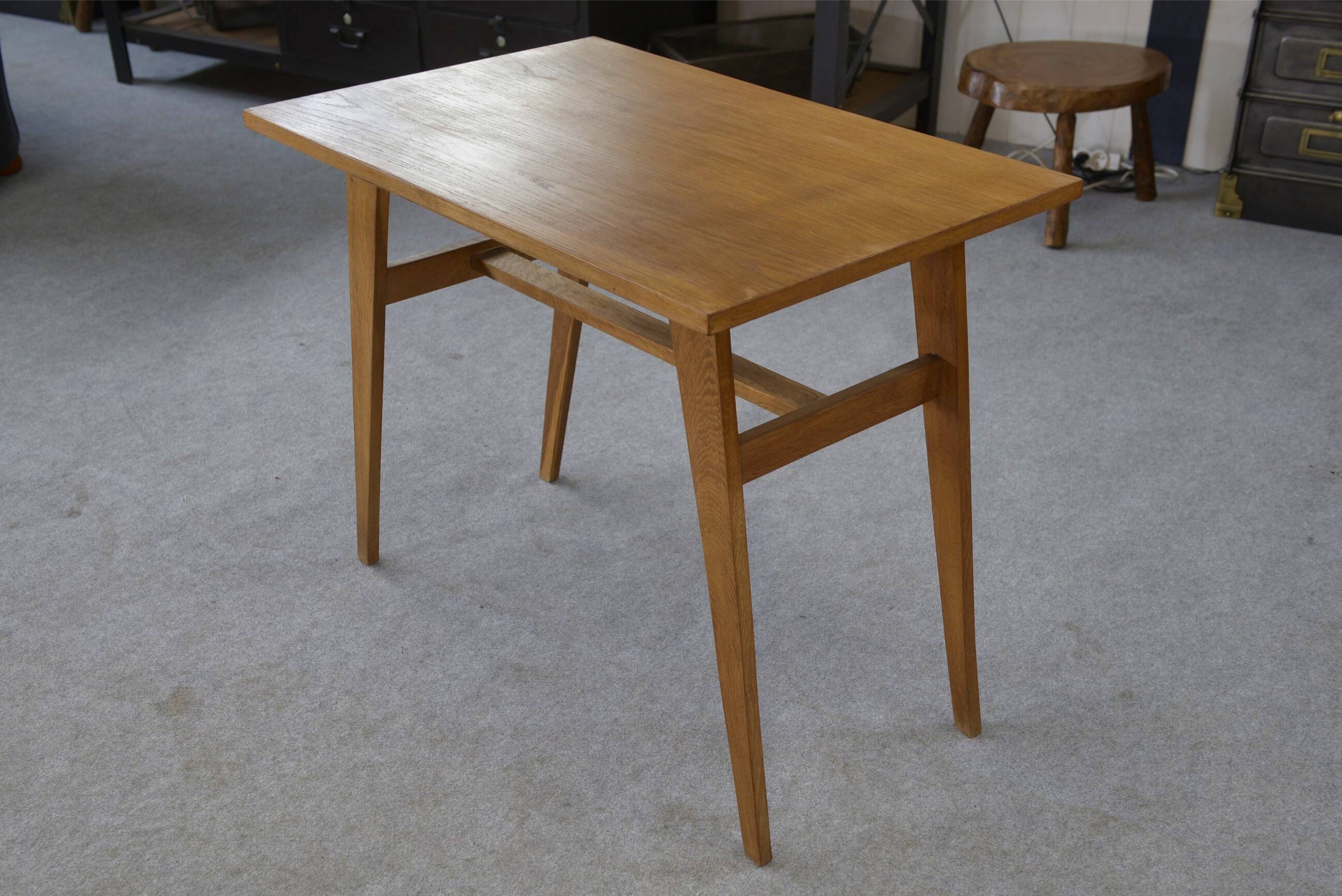 Oak side table with compass legs, 1960s