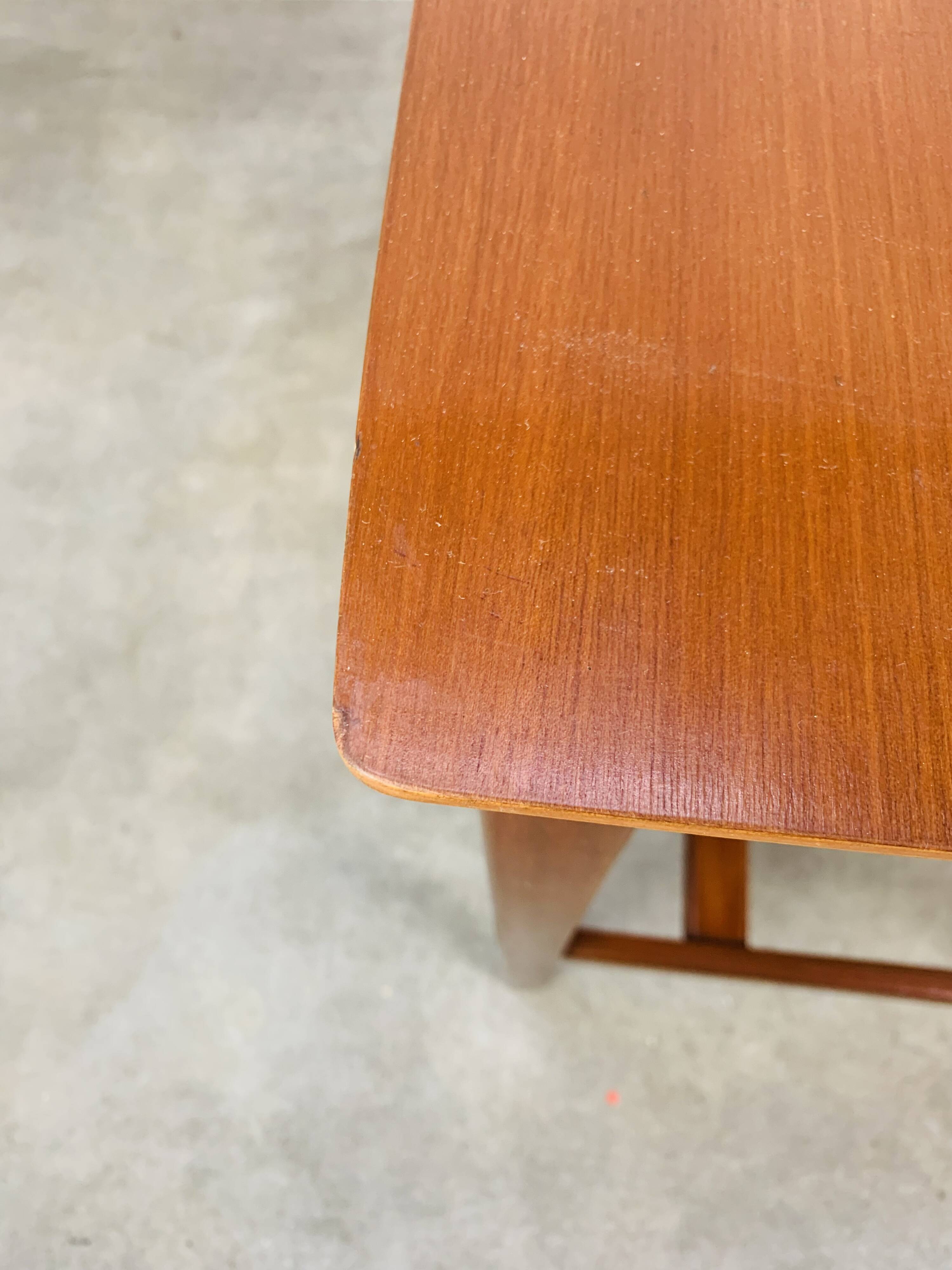 Minimalist Scandinavian teak desk from the 1960s, vintage.