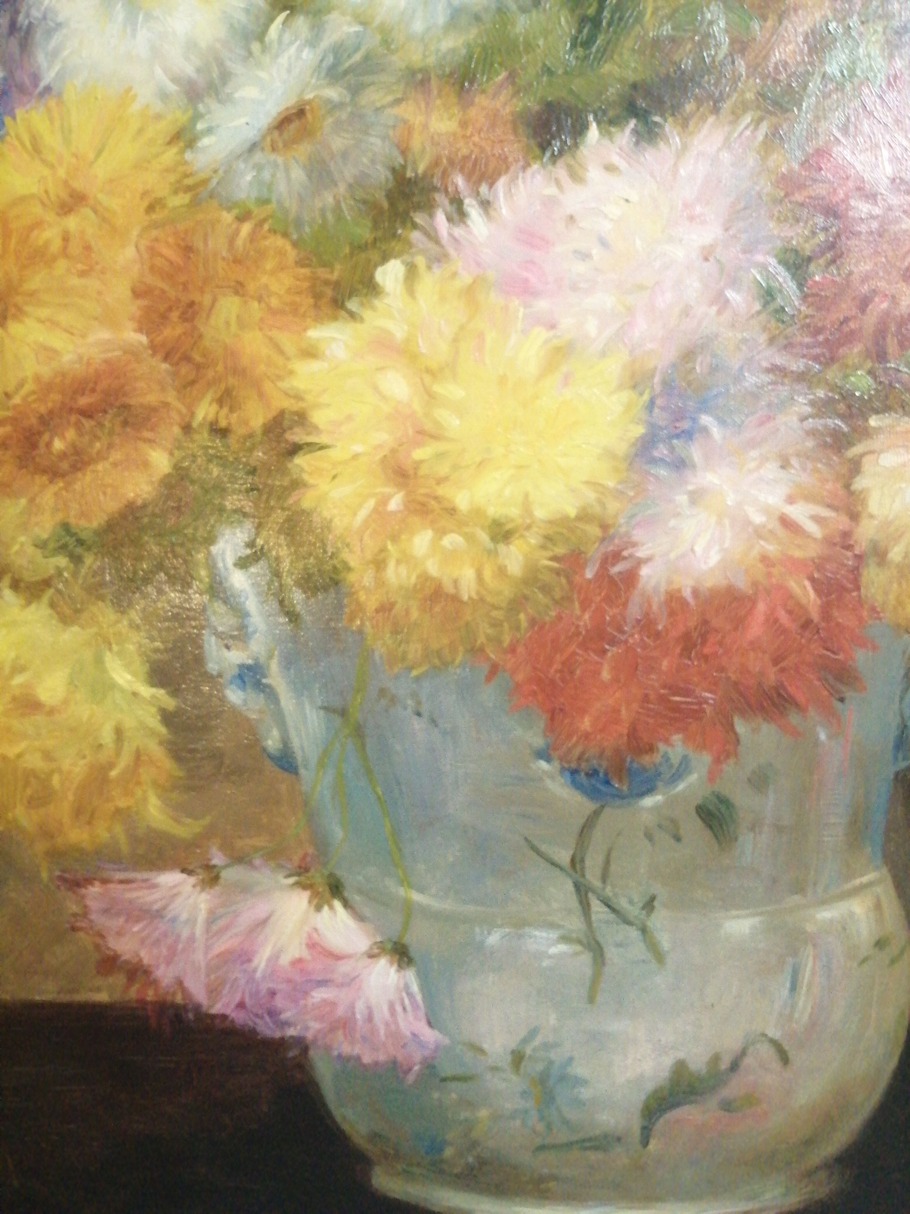 Painting flowers oil on canvas