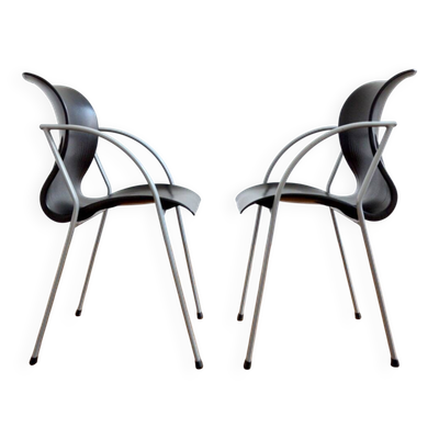 Paire de fauteuils / Chaises années 80 vintage
