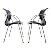 Pair of vintage 80s armchairs / chairs