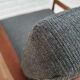 A pair of Danish armchairs, teak, wool, leather