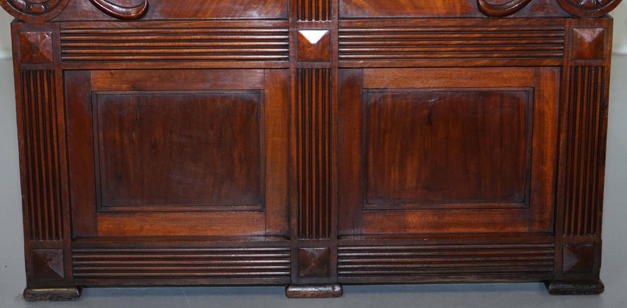 Victorian Double-Faced Carved Walnut Gallery Bench