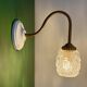 Vintage moulded glass tulip swan neck wall light