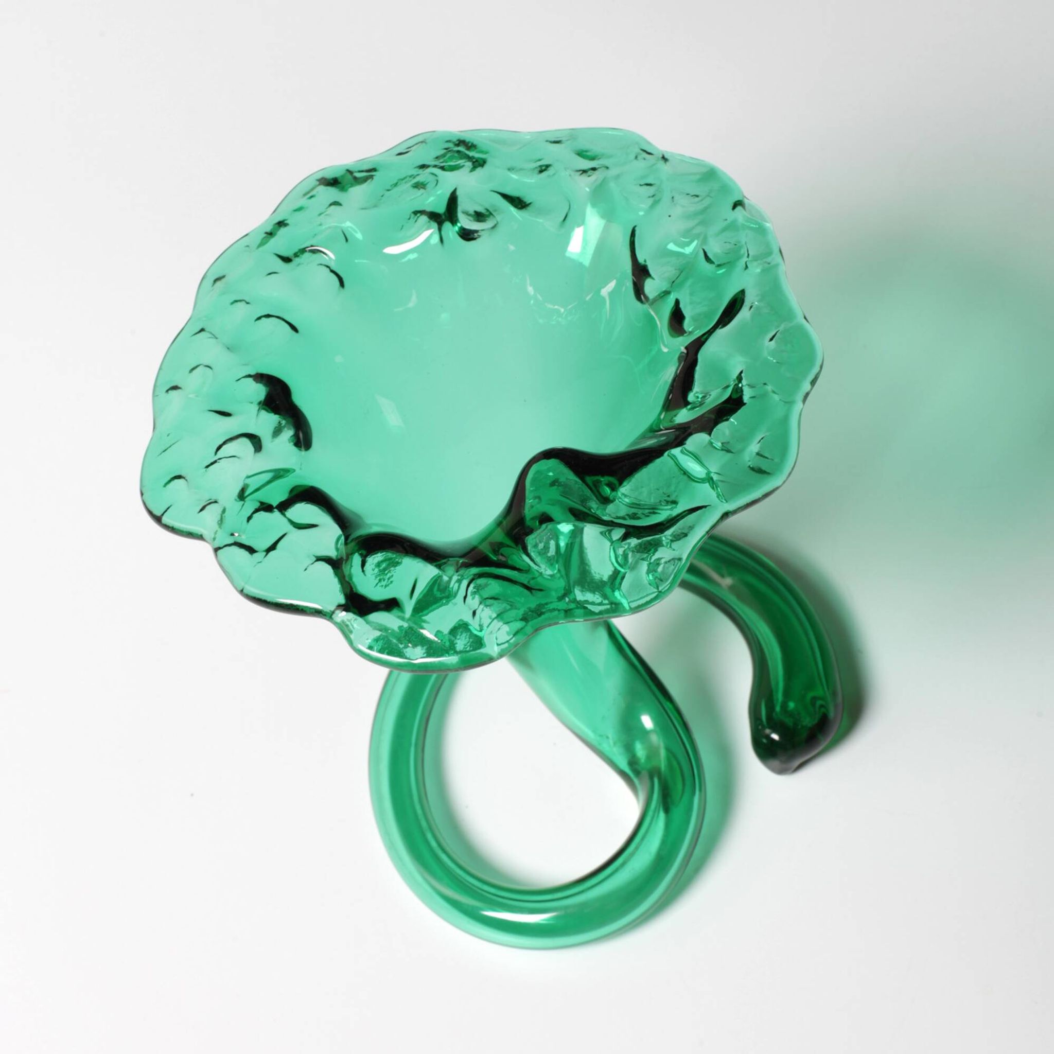Vintage Green Glass Art Vase / Hand-blown Home Decor / Stilvetro / Rome