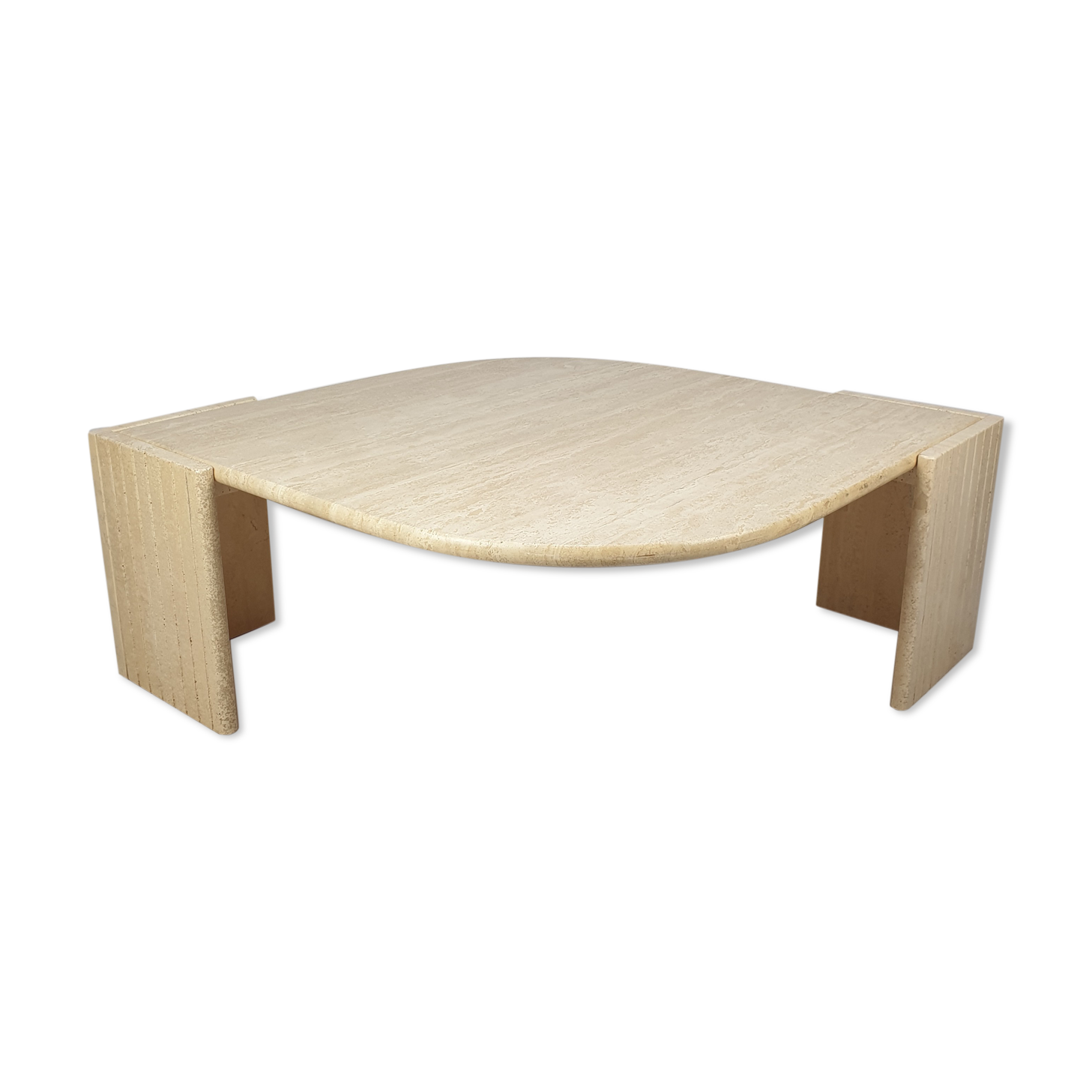Mid-Century Italian Travertine Coffee Table, 1980's
