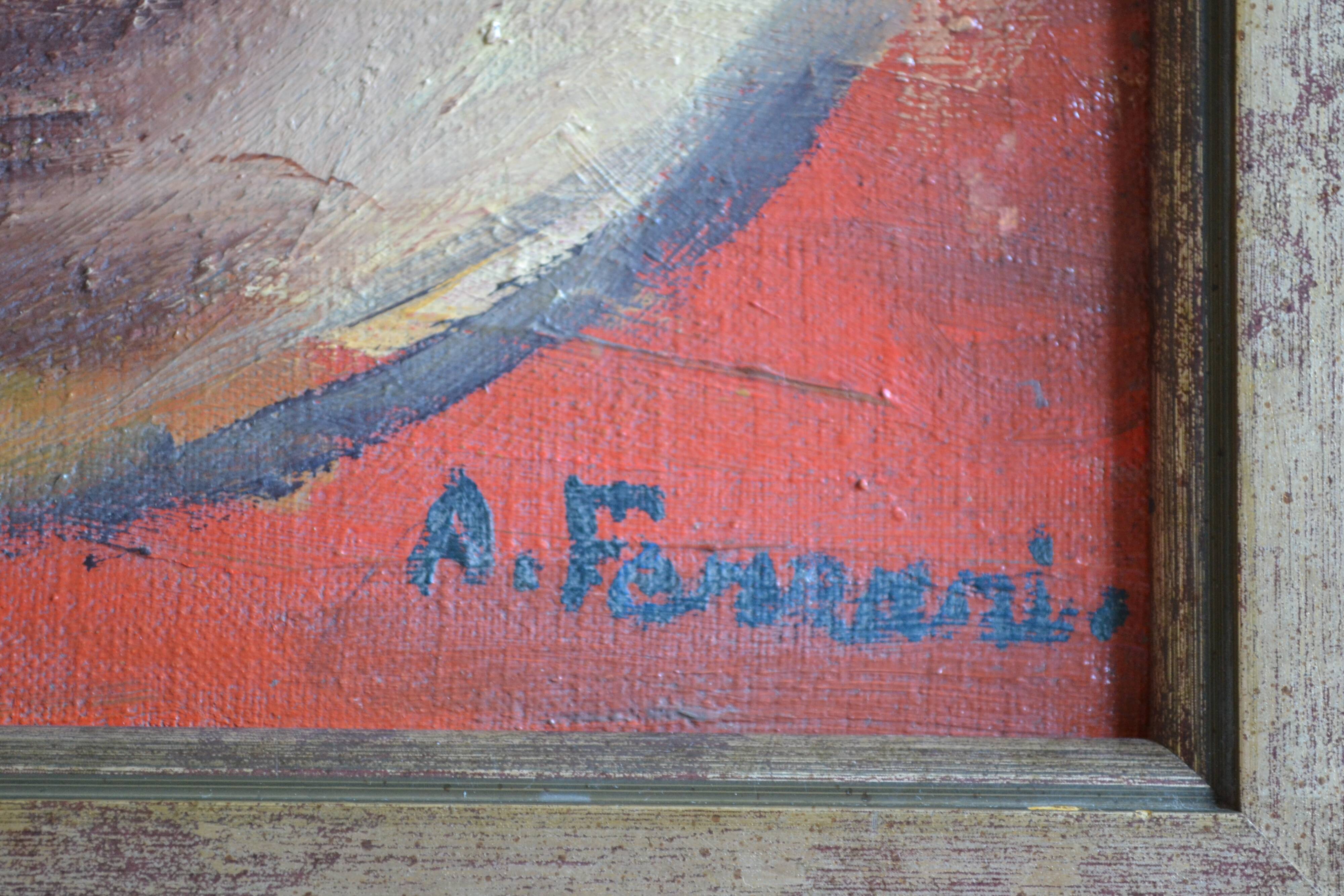 Antoine Ferrari (1910 1995) Still life Oil painting on canvas