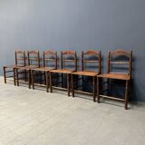 Set of six old English kitchen chairs