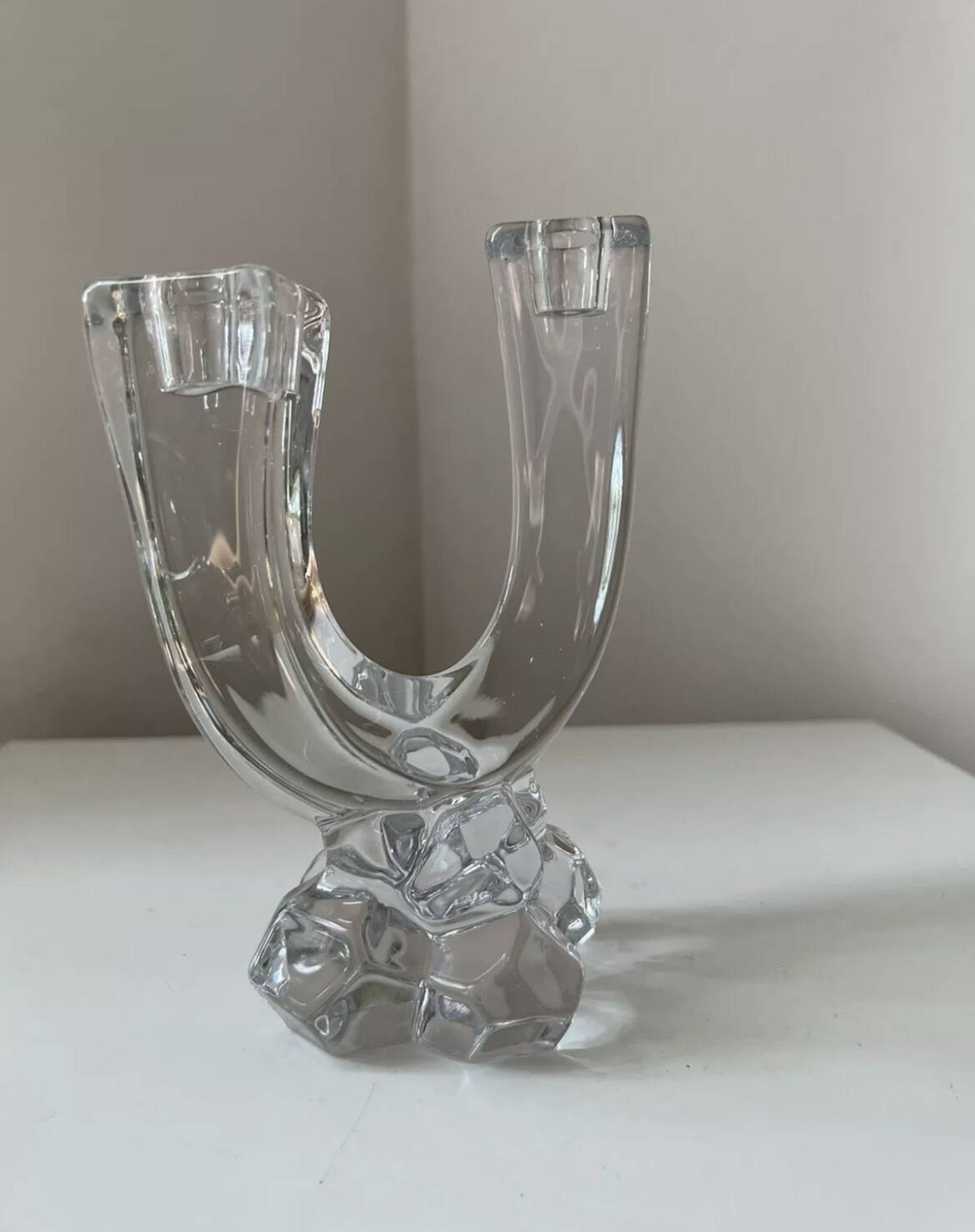 Vannes le Chatel crystal candle holder 1960