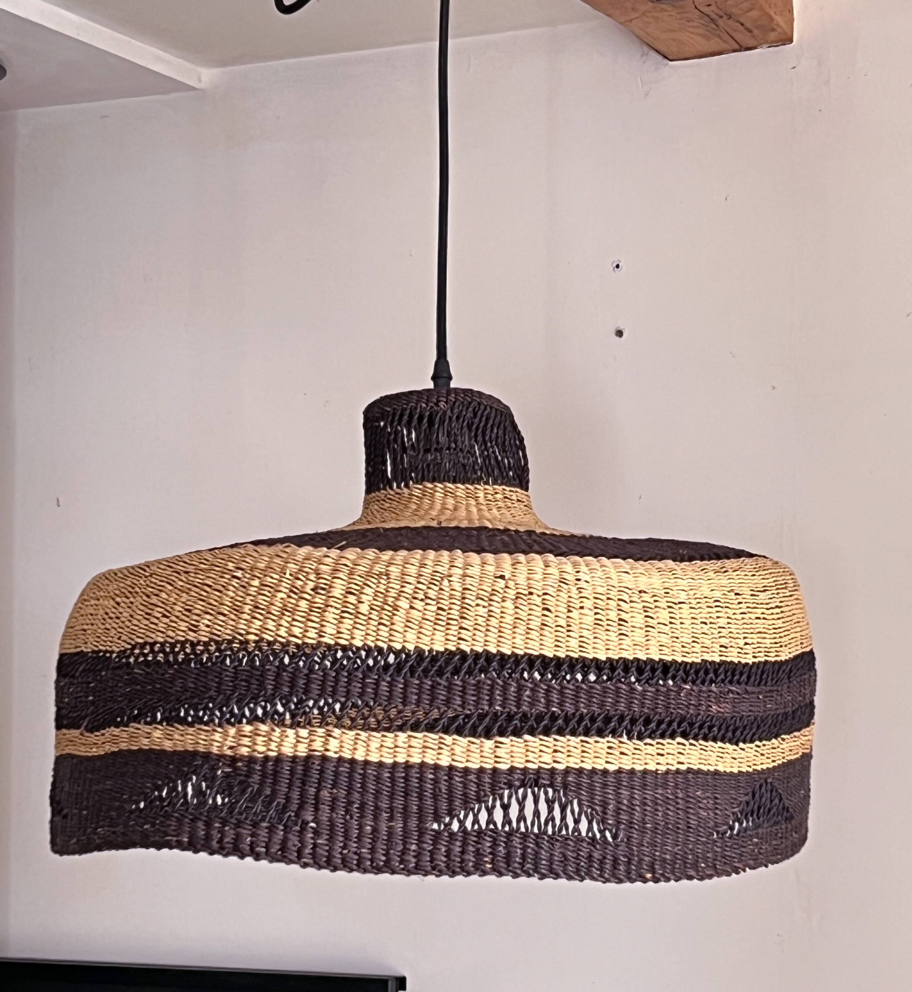 Large Boga woven pendant light (Ghana)