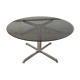 Smoked glass round table chrome Florence Knoll Roche Bobois an70