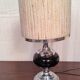 Vintage ceramic table lamp and chrome metal