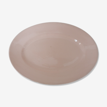 Digoin Sarreguemines oval plate in pink earthenware