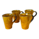 4 tasses à café mugs en céramique émaillée Vallauris a.e gitma