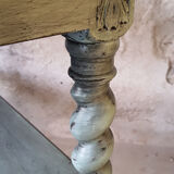 Console Louis XIV shabby chic - patine vert sauge