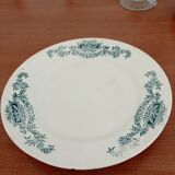 Assiettes plate Longchamp Terre de feu service : Lutèce. couleur : bleu-vert