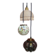 Suspension cascade triple globes anciens verre et opaline