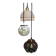 Suspension cascade triple globes anciens verre et opaline