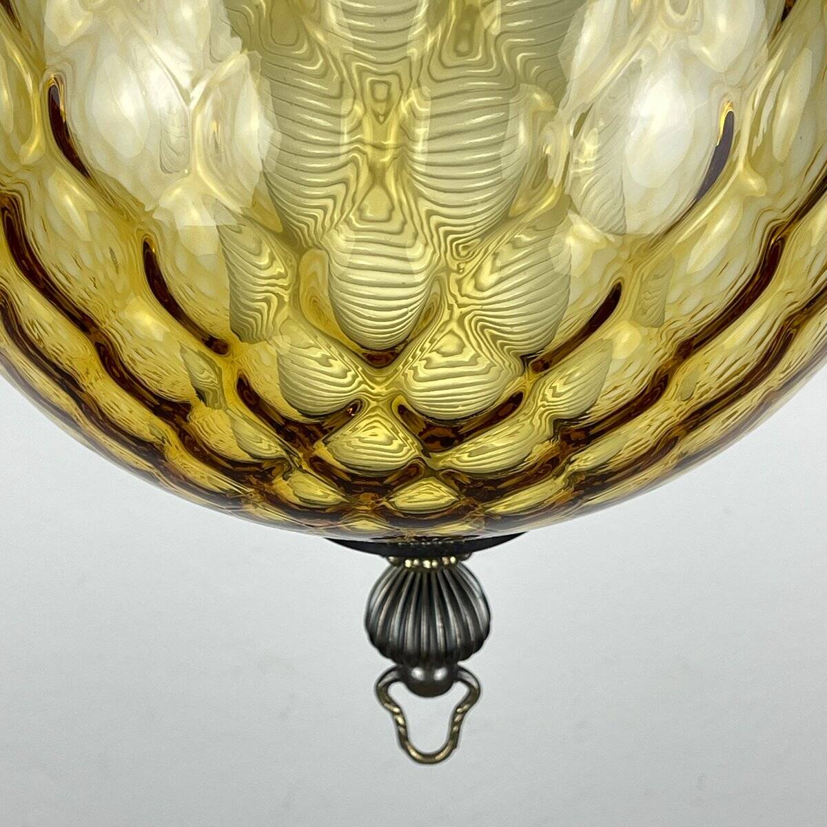Vintage yellow Murano sphere pendant lamp, Italy, 1970s.