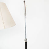 Floor lamp of chrome and black painted metal of Danish design, 1970s