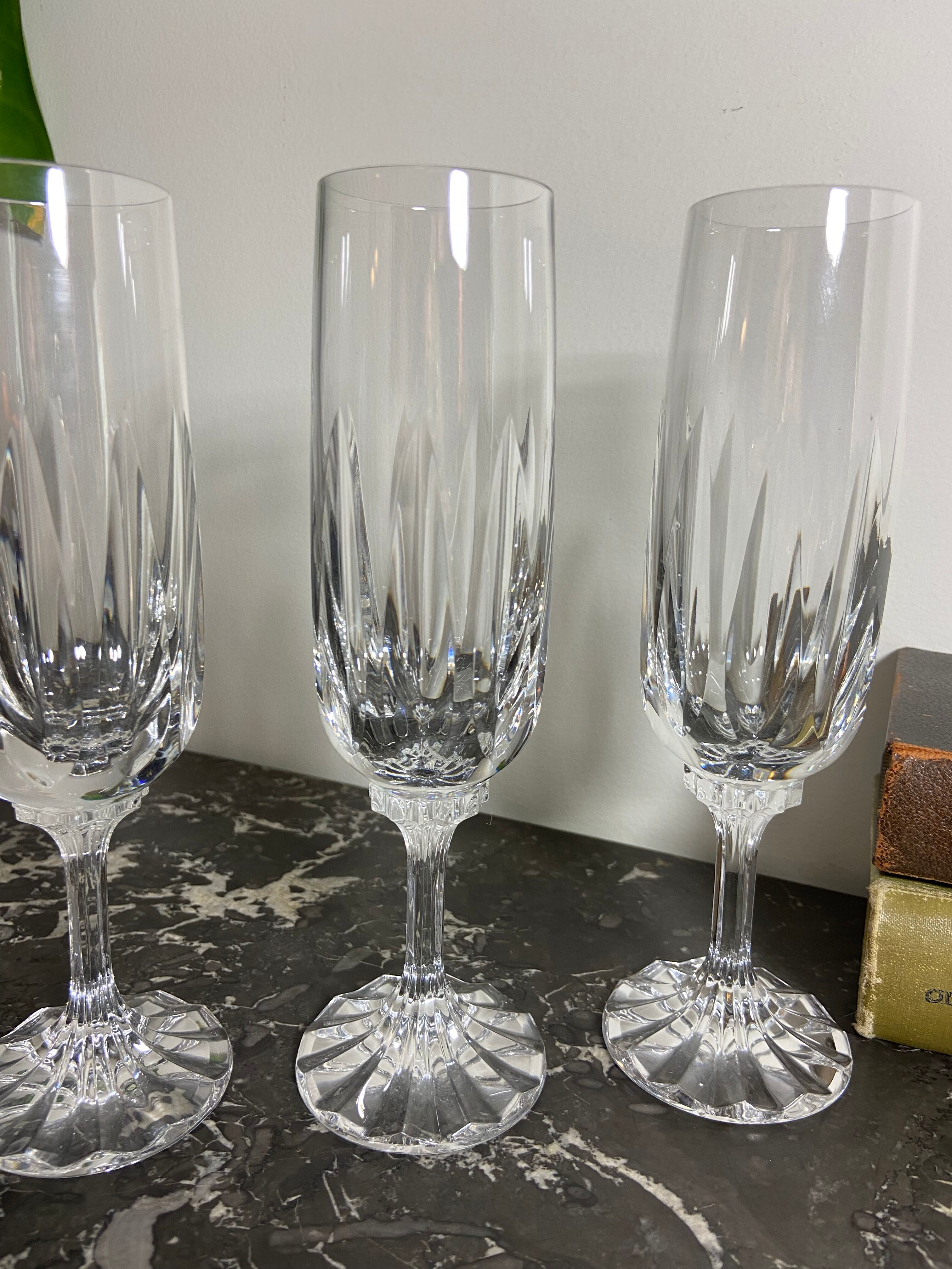 Set of 6 Champagne flutes in Villeroy and Boch crystal