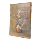 Canvas painting of a bouquet of flowers.