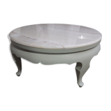 ROUND COFFEE TABLE WITH MARBLE TOP