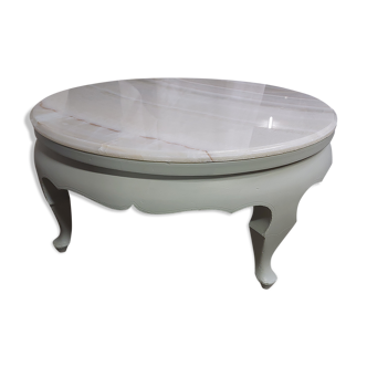 ROUND COFFEE TABLE WITH MARBLE TOP