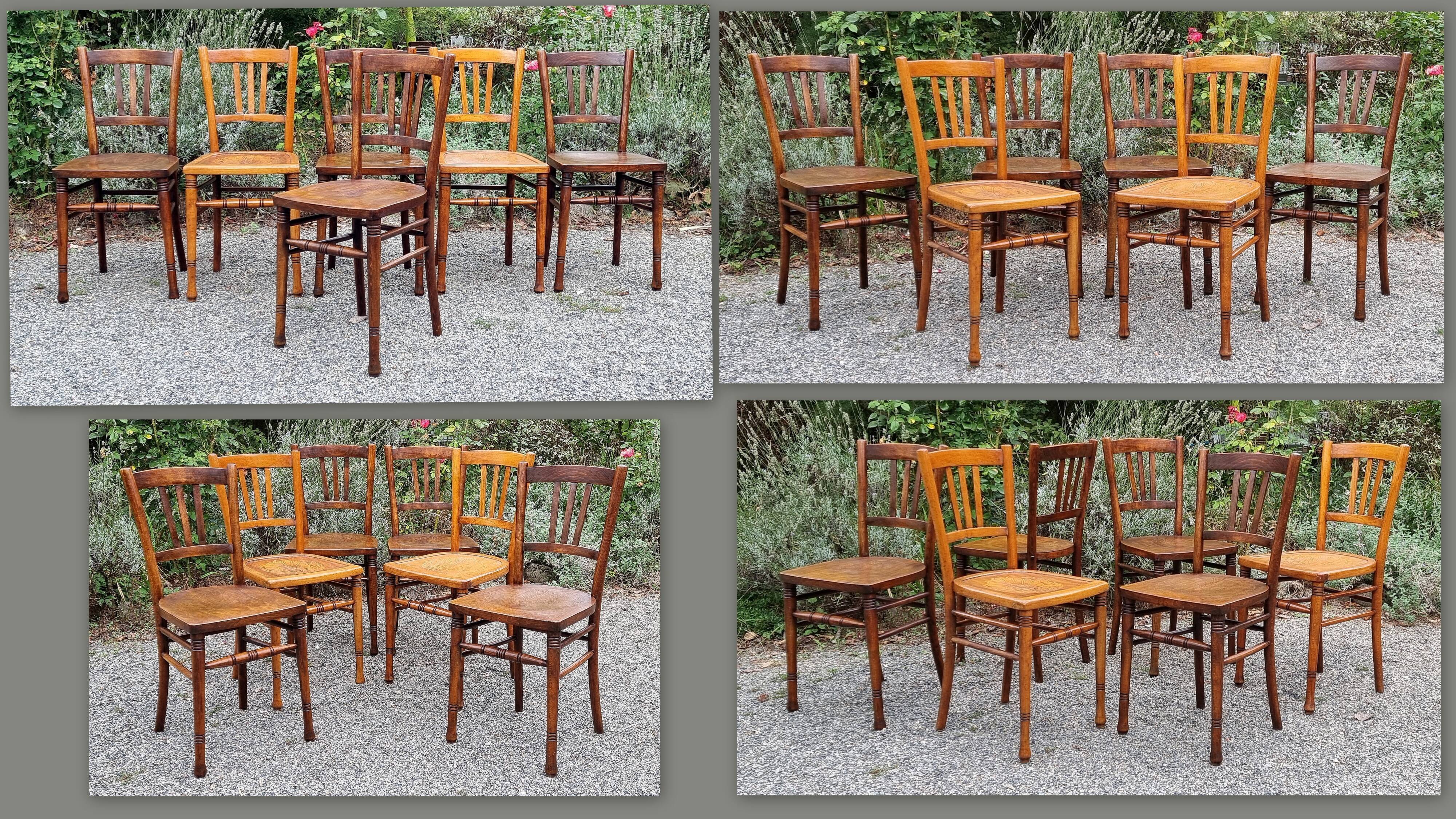 6 chairs bistrot companion 30/40s