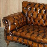 Canapé Chesterfield victorien en cuir serpentin teint à la main