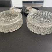 Pair of ceiling lights RZB moulded glass 1960. Germany