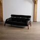Percival Lafer MP-81 three seater sofa in black leather, Brazil 1970s