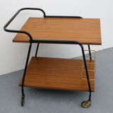 Bar trolley in wooden formica, 1960