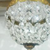 1-light bronze and crystal ceiling light