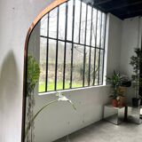 Large antique mercury mirror in copper-plated metal, 1930