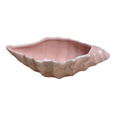 Vintage pink mother-of-pearl shell – Portuguese ceramic – seaside decorative trinket dish