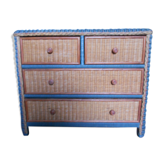 Vintage rattan dresser