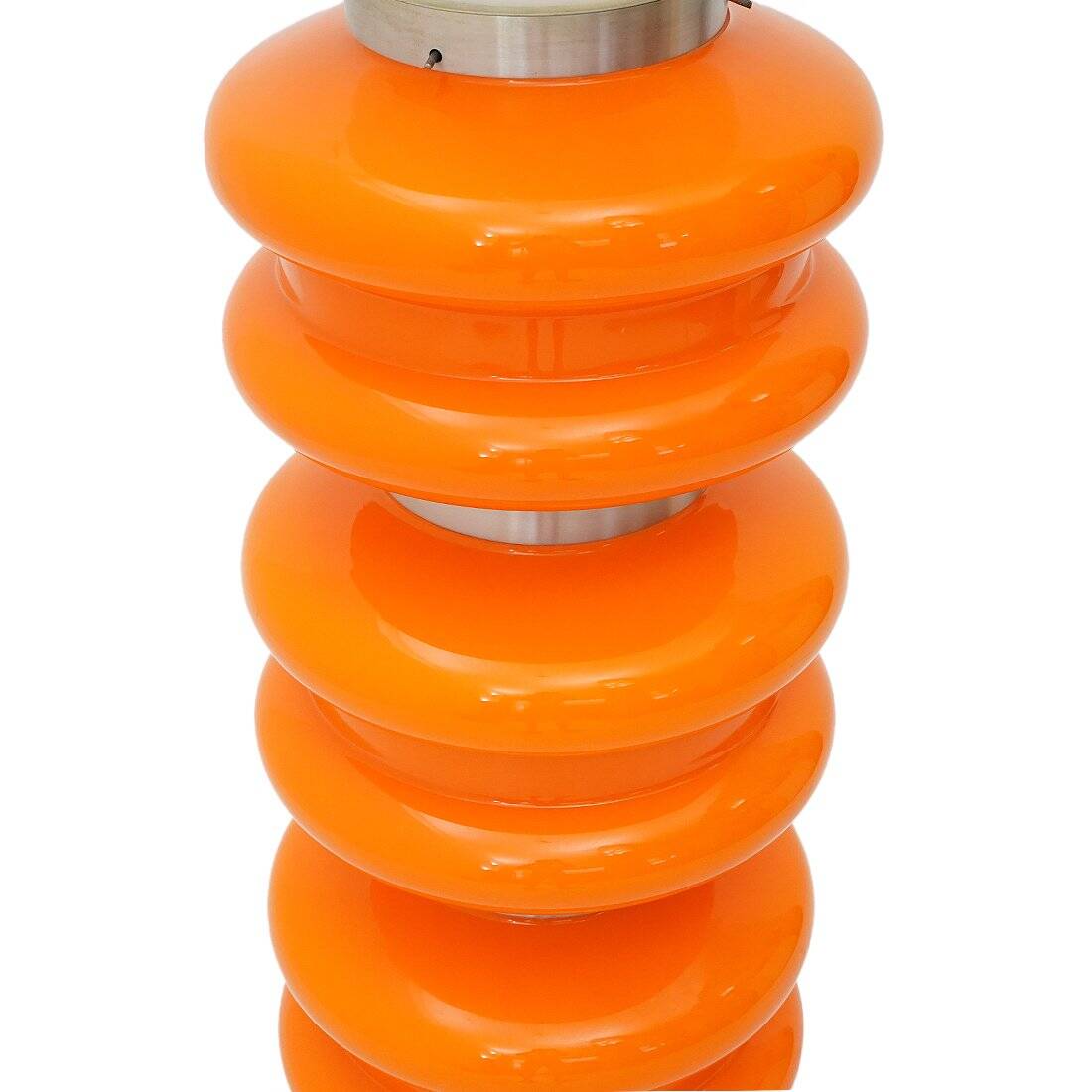 Orange and white glass floor lamp by Stilux Milano, 1970.