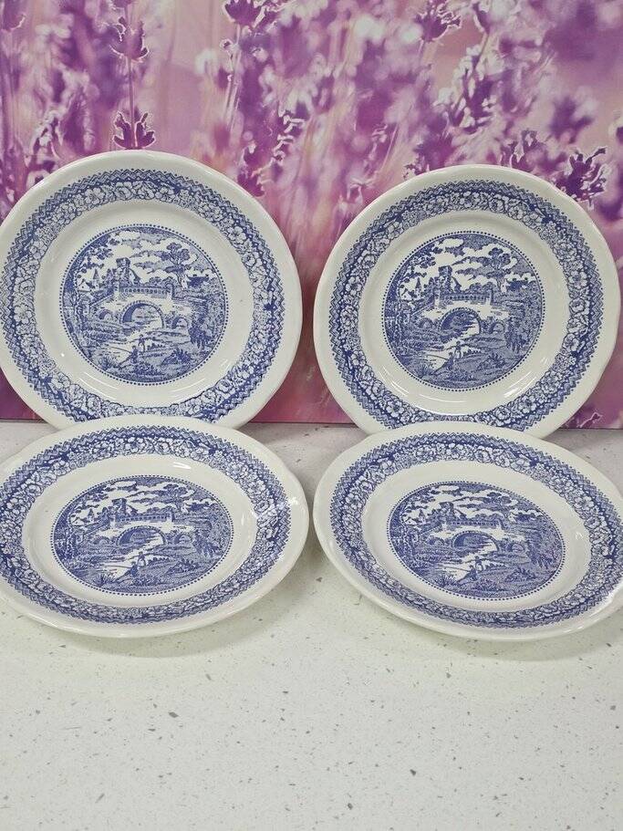 set of 4 flat plates ironstone