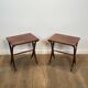 Pair of Mahogany Side Tables with X-shaped Legs. French Work. Circa.