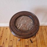 Bolster or pedestal table with marble top