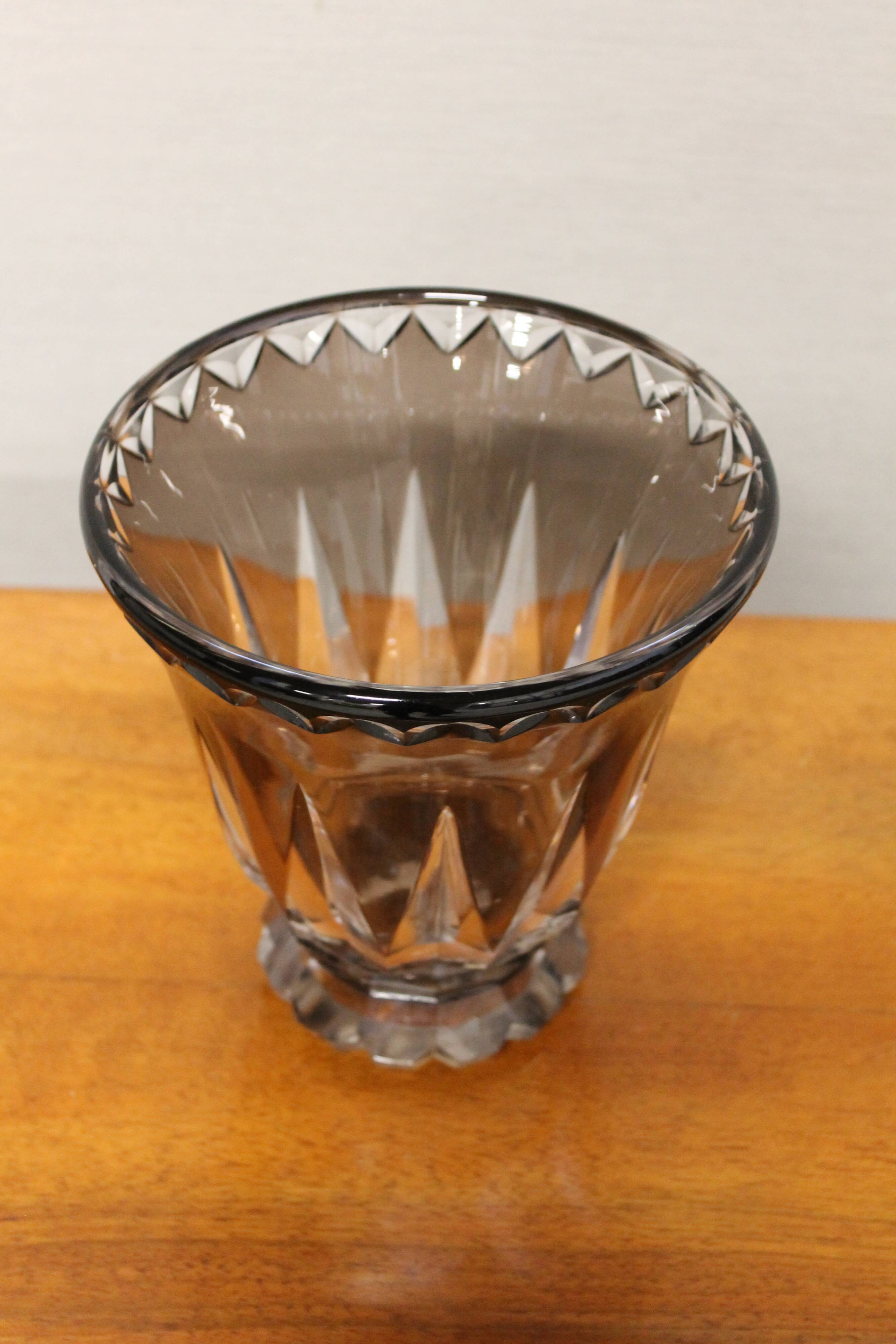 Vase en cristal du Val Saint-Lambert - Art deco