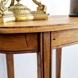 Oval side table with double top in wood - Art Deco style 1940s