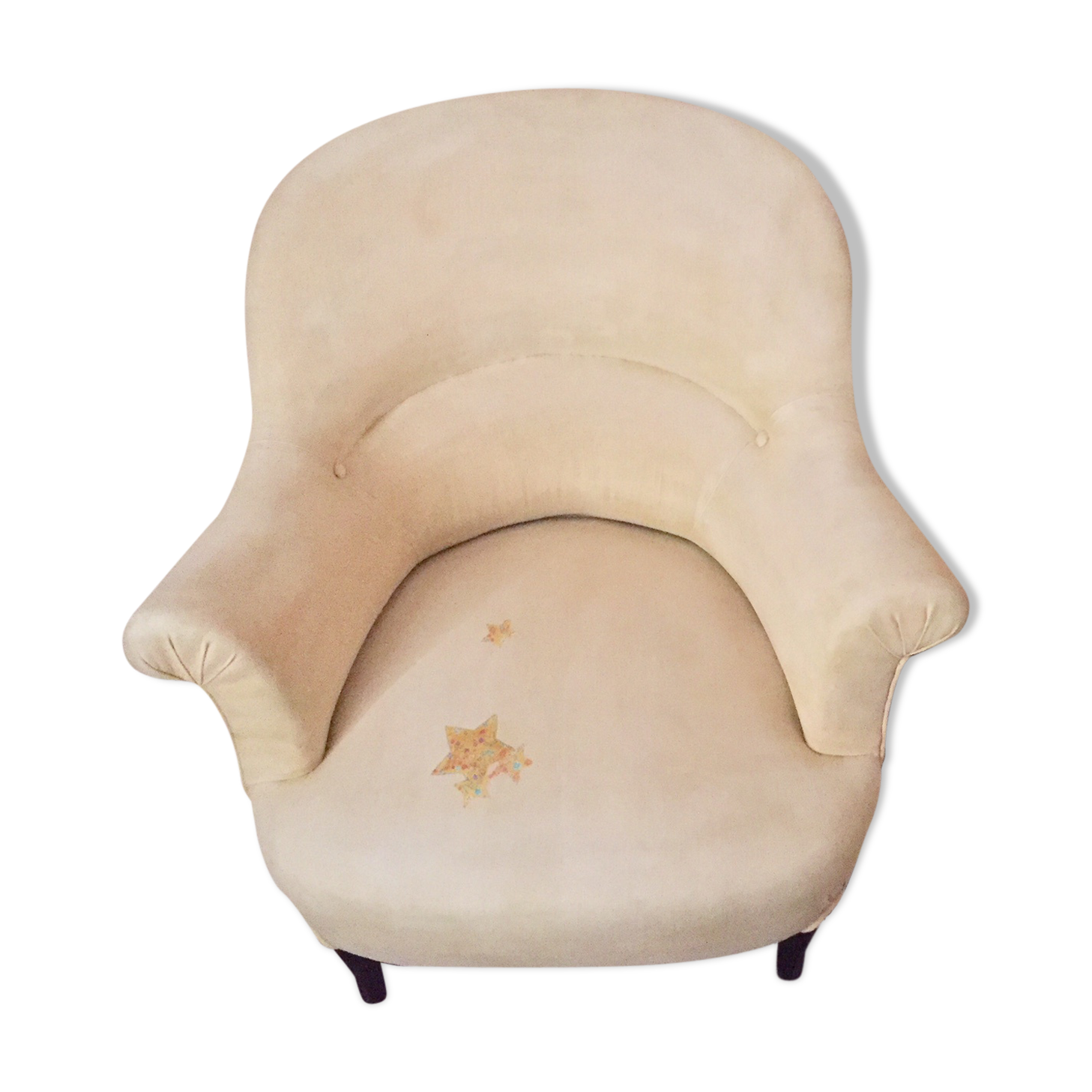 Toad armchair in yellow cotton