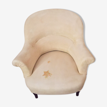 Toad armchair in yellow cotton